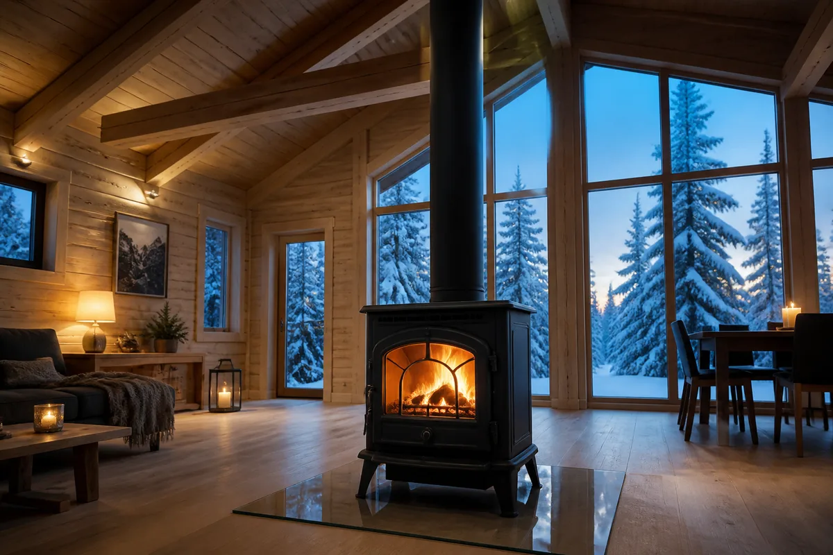 Puissance poêle à bois : chauffer un chalet en sécurité